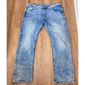 Levi's 501 Acid Wash Jeans Button Fly Straight Leg 40x32 Denim Western Work